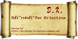 Dörnhöfer Krisztina névjegykártya